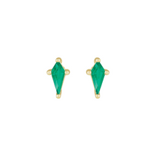Load image into Gallery viewer, 14k Pistachio Green Sapphire Studs