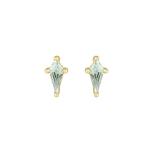 Load image into Gallery viewer, 14k Pistachio Green Sapphire Studs