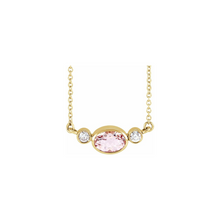 Load image into Gallery viewer, 14k Peach Champagne Morganite Necklace
