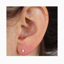 Load image into Gallery viewer, 14k Diamond Tear Drop Stud
