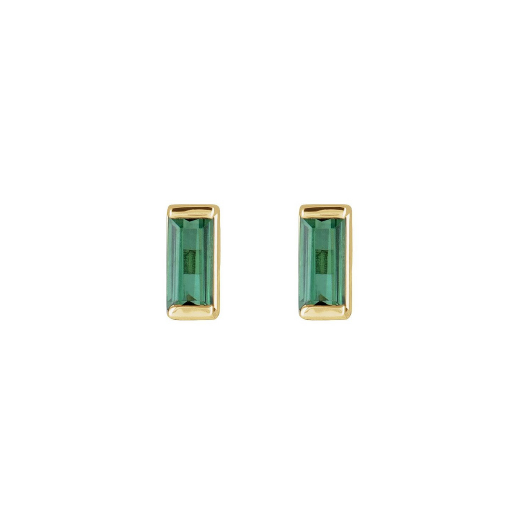 14k Watermelon Tourmaline Studs