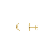 Load image into Gallery viewer, 14k Crescent Moon Studs
