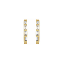 Load image into Gallery viewer, Baguette Diamond Huggies
