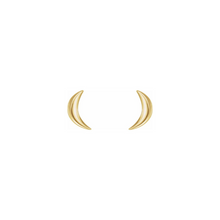 Load image into Gallery viewer, 14k Crescent Moon Studs

