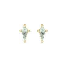 Load image into Gallery viewer, 14k Pistachio Green Sapphire Studs
